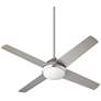 52" Quorum Quest Satin Nickel LED Modern Ceiling Fan with Wall Control