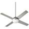 52" Quorum Quest Satin Nickel LED Modern Ceiling Fan with Wall Control