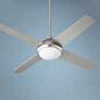 52" Quorum Quest Satin Nickel LED Modern Ceiling Fan with Wall Control