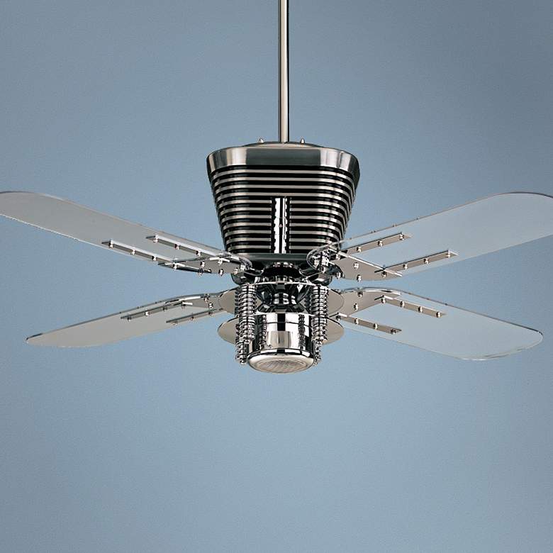 Image 1 52 inch Quorum Retro Chrome Ceiling Fan with Light Kit