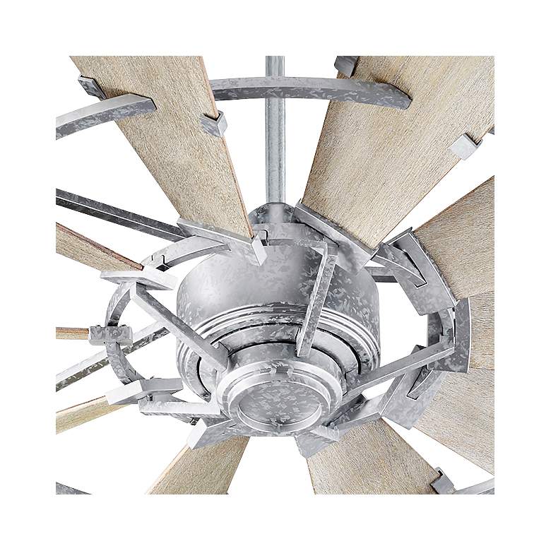 Image 3 52" Quorum Windmill Galvanized Ceiling Fan with Wall Control more views