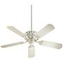 52" Quorum Windsor Antique White Traditional Pull Chain Ceiling Fan