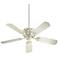 52" Quorum Windsor Antique White Traditional Pull Chain Ceiling Fan