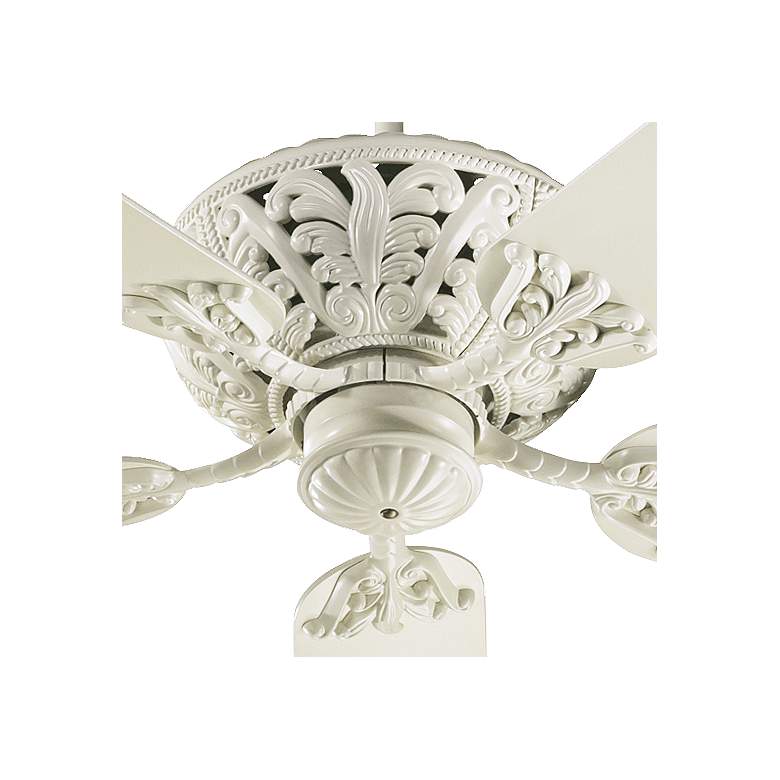 Image 3 52 inch Quorum Windsor Antique White Traditional Pull Chain Ceiling Fan more views