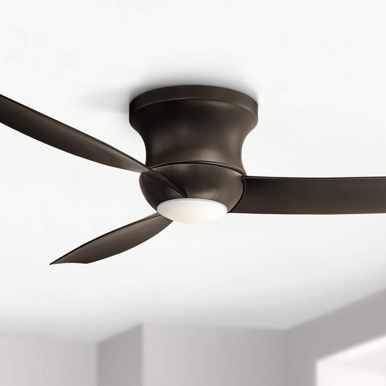 Image 1 52" Reflection™ Bronze Hugger Dimmable LED Ceiling Fan