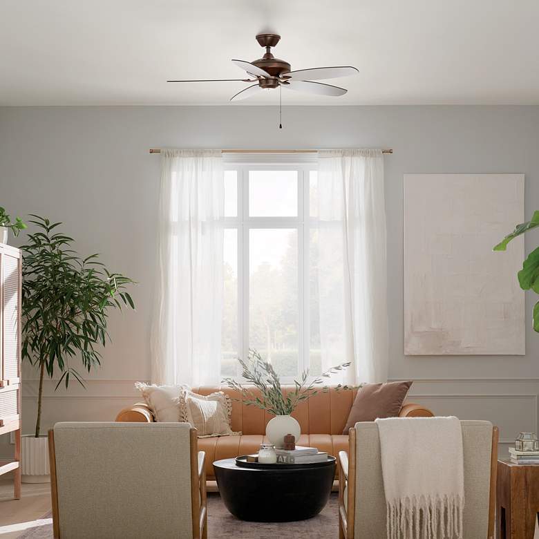 Image 7 52" Renew Bronze AC Ceiling Fan w/ Walnut and Cherry Blades more views