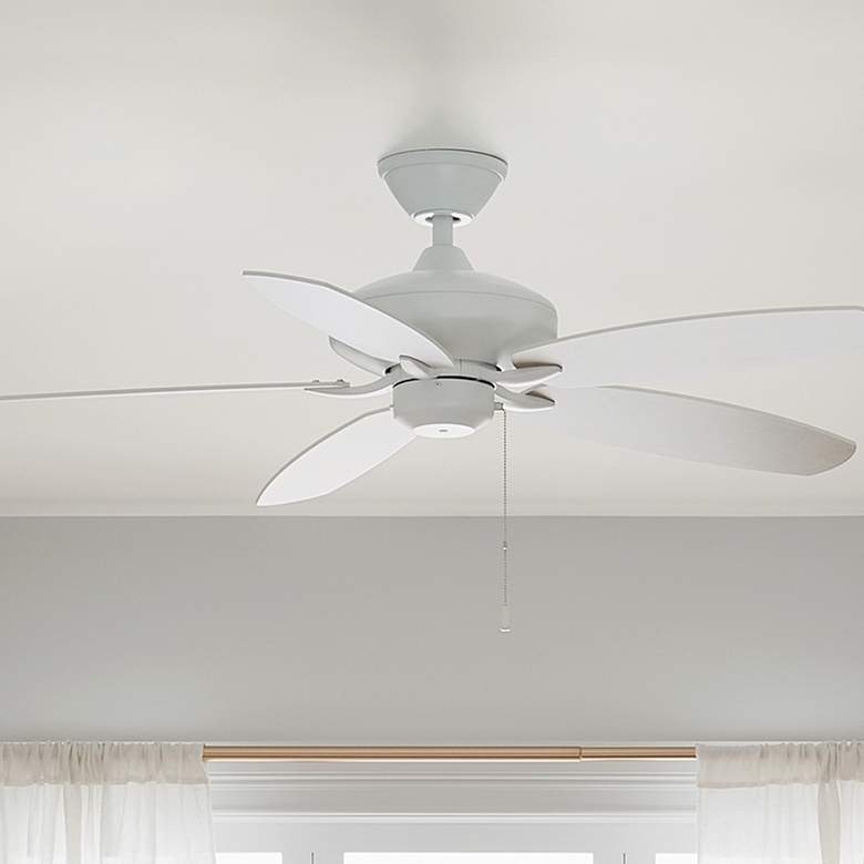 Image 1 52" Renew Matte White Ceiling Fan with Matte White Blades