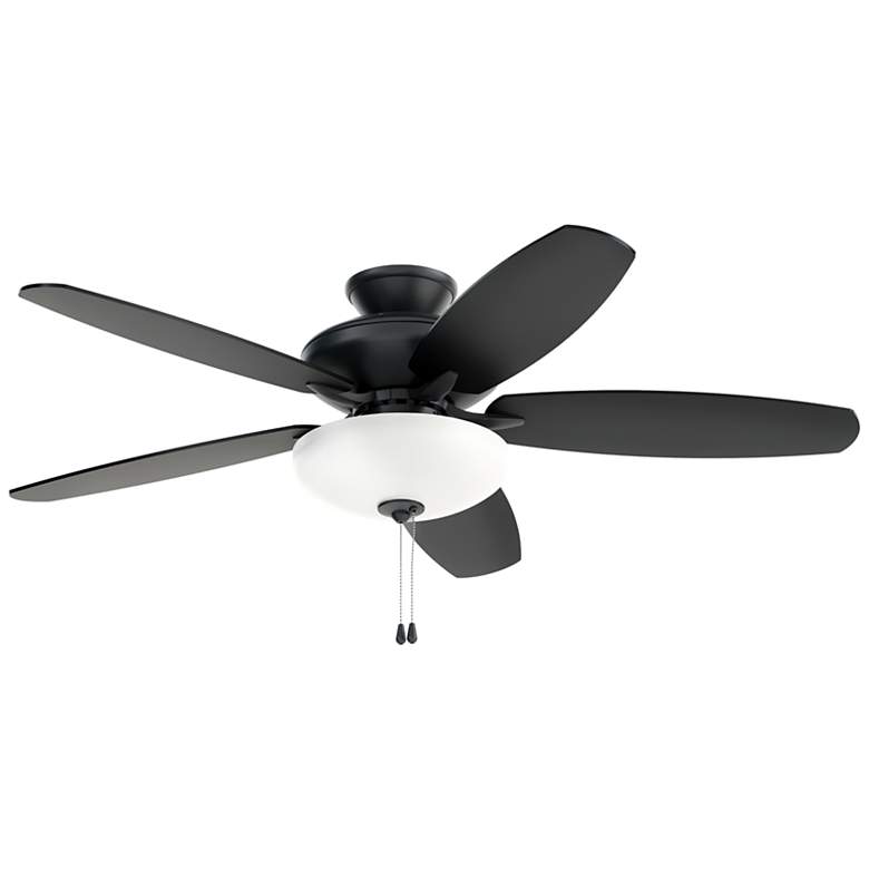 Image 2 52" Renew Satin Black Ceiling Fan w/ Black and Silver Blades