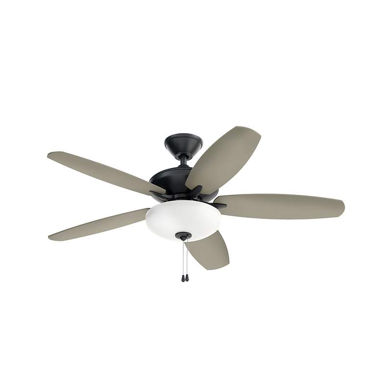 Image 3 52" Renew Satin Black Ceiling Fan w/ Black and Silver Blades more views