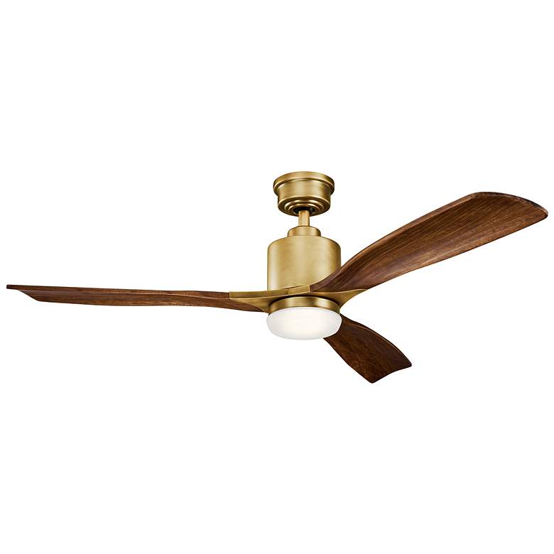 Image 2 52" Ridley Natural Brass LED Ceiling Fan with Cherry Blades