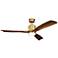 52" Ridley Natural Brass LED Ceiling Fan with Cherry Blades