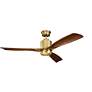 4_52" Ridley Natural Brass LED Ceiling Fan with Cherry Blades more views