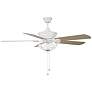 52" Savoy House 2-Light Matte White Pull Chain Outdoor Ceiling Fan