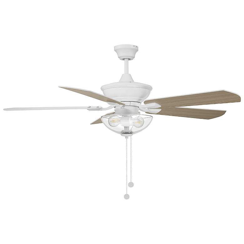 Image 2 52" Savoy House 2-Light Matte White Pull Chain Outdoor Ceiling Fan more views