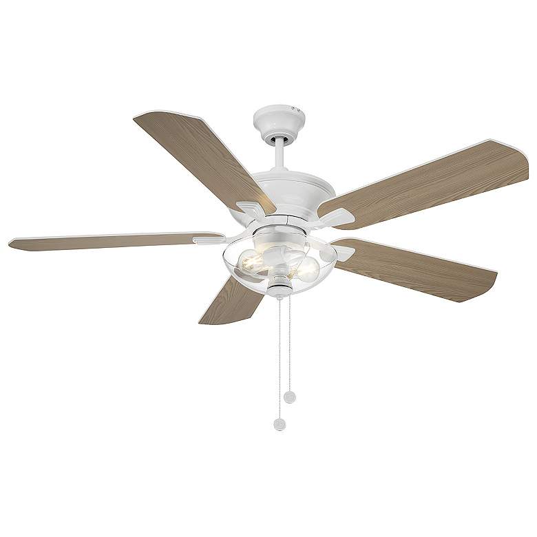 Image 4 52" Savoy House 2-Light Matte White Pull Chain Outdoor Ceiling Fan more views