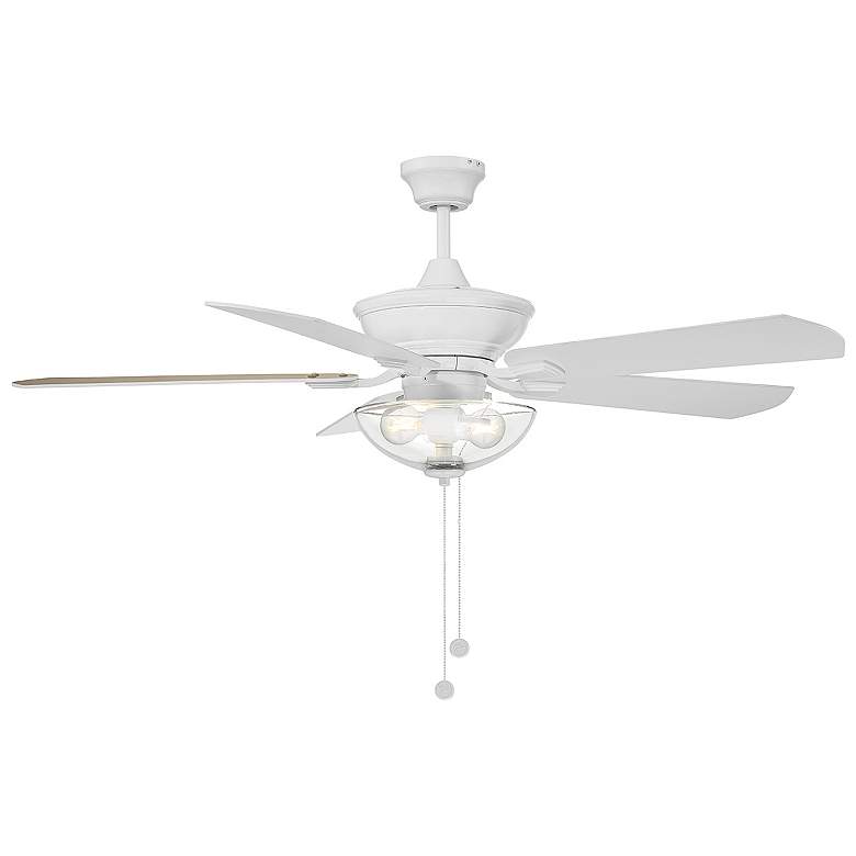 Image 6 52" Savoy House 2-Light Matte White Pull Chain Outdoor Ceiling Fan more views