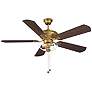 4_52" Savoy House 2-Light Natural Brass Pull Chain Outdoor Ceiling Fan more views