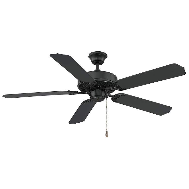 Image 1 52" Savoy House Matte Black Pull Chain Outdoor Ceiling Fan