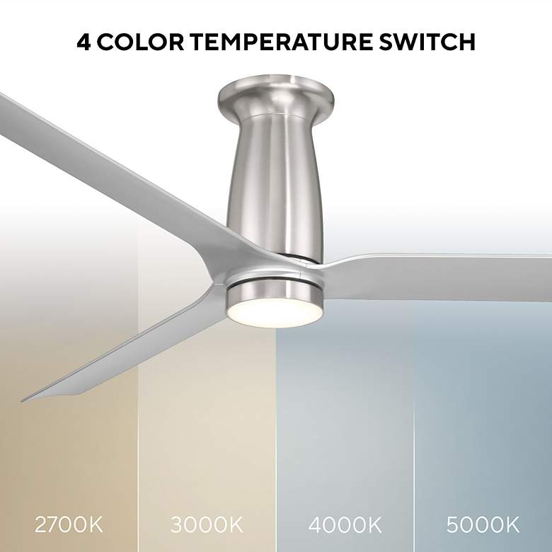 Image 5 52" Smooth Brushed Nickel and Silver LED Smart Ceiling Fan more views