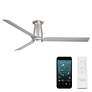 52" Smooth Brushed Nickel and Silver LED Smart Ceiling Fan