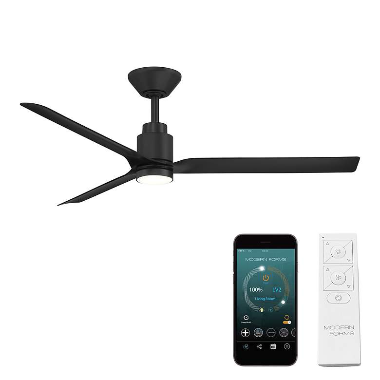 Image 7 52" Smooth Matte Black LED Smart Ceiling Fan more views