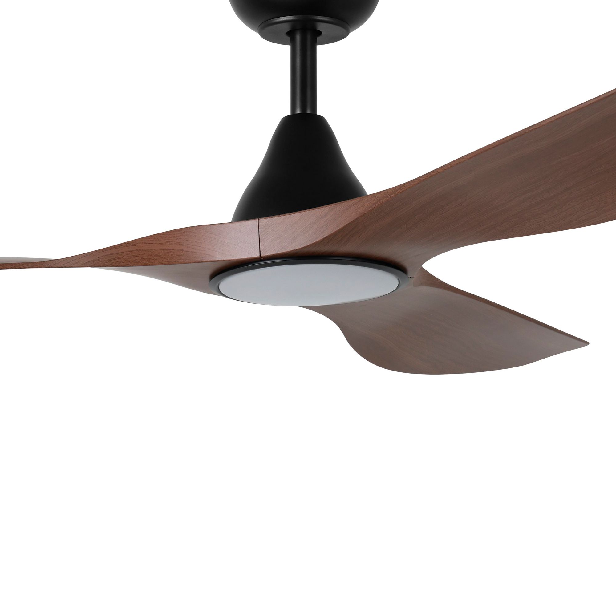 Image 2 52" Surfline Matte Black Smart Ceiling Fan w/ Walnut Blades more views