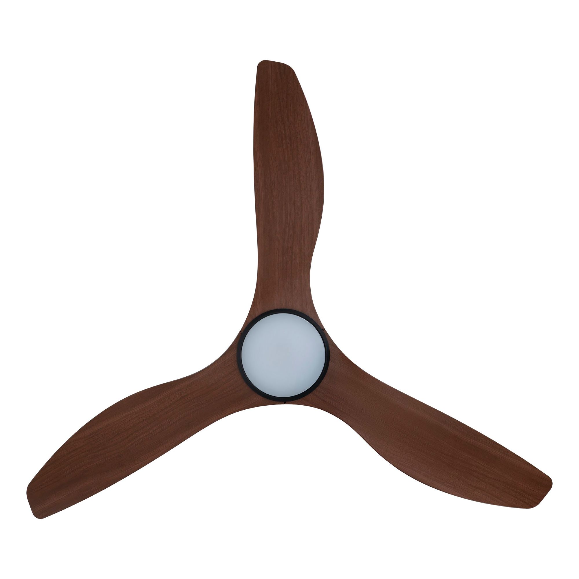 Image 3 52" Surfline Matte Black Smart Ceiling Fan w/ Walnut Blades more views