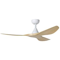 52" Surfline Matte White Ceiling Fan w/ Coastal Oak Blades