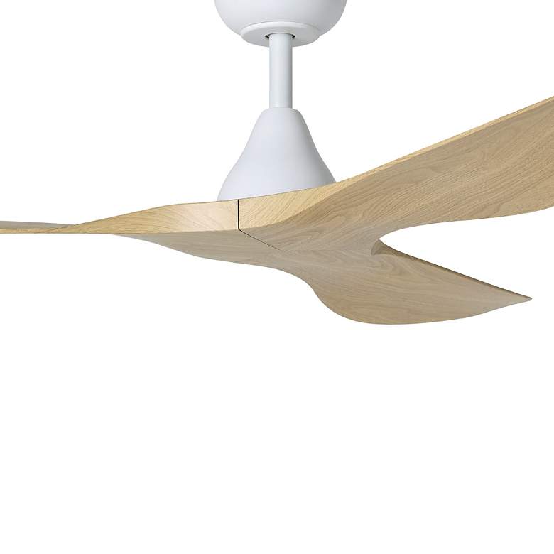 Image 2 52" Surfline Matte White Ceiling Fan w/ Coastal Oak Blades more views