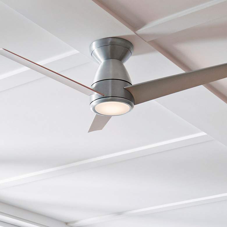 Image 2 52" Tip Top Brushed Aluminum 2700K LED Hugger Ceiling Fan