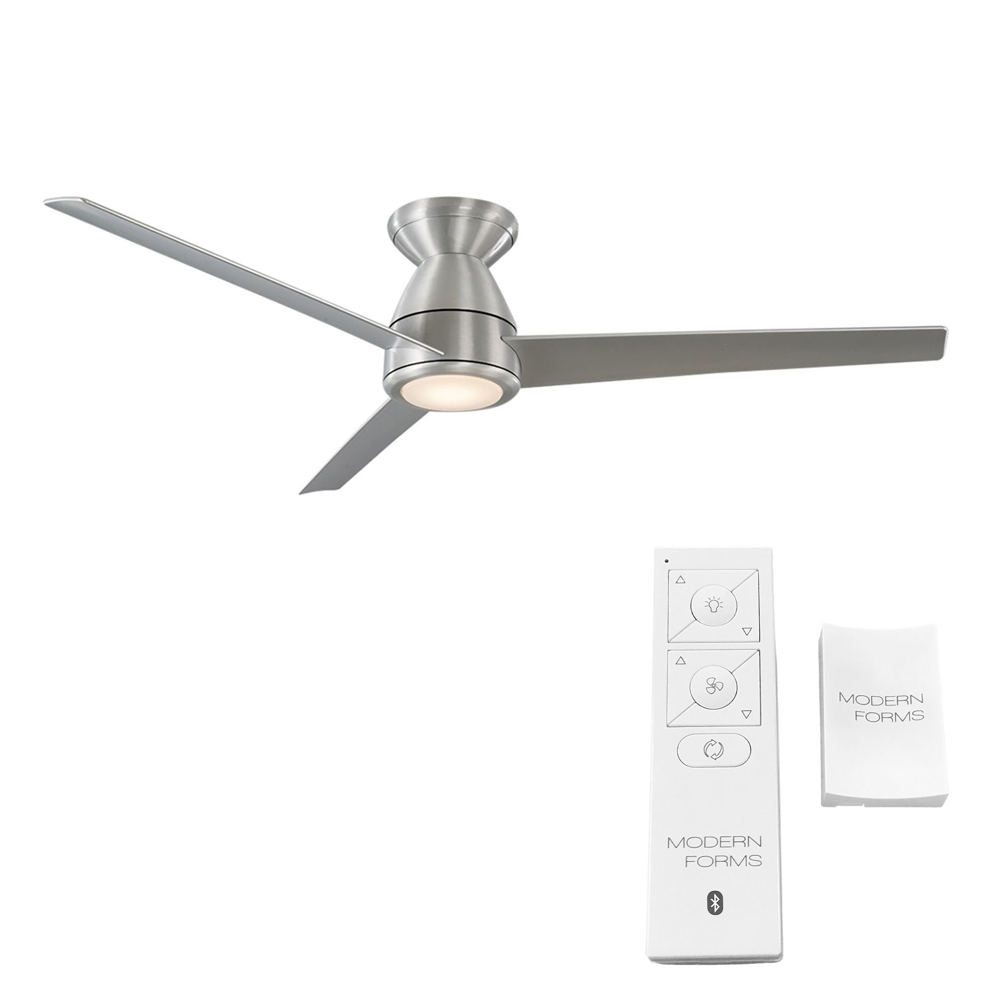 52" Tip Top Brushed Aluminum 2700K LED Hugger Ceiling Fan in scene