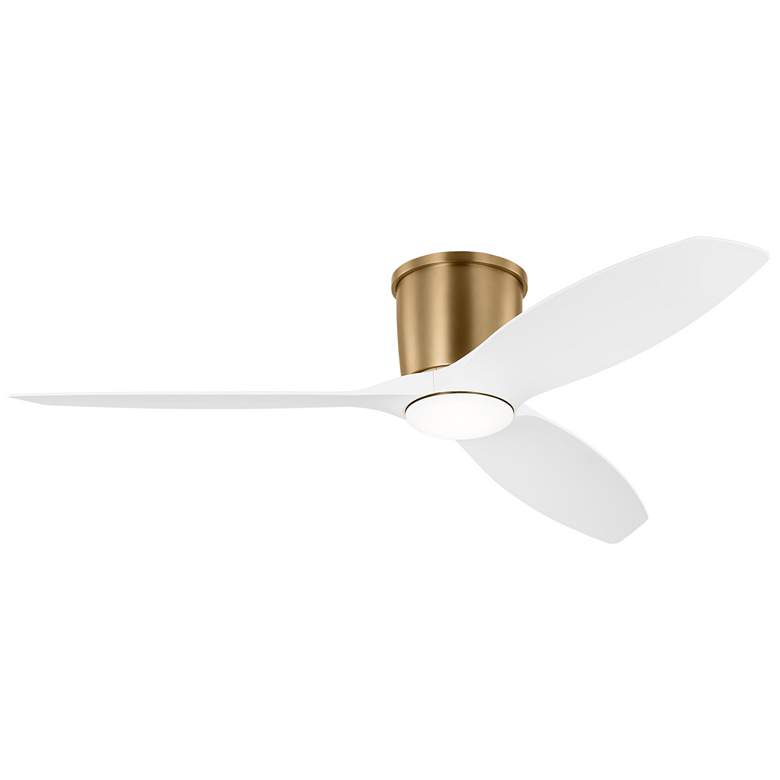 Image 1 52" Titus Satin Brass and Matte White LED Ceiling Fan