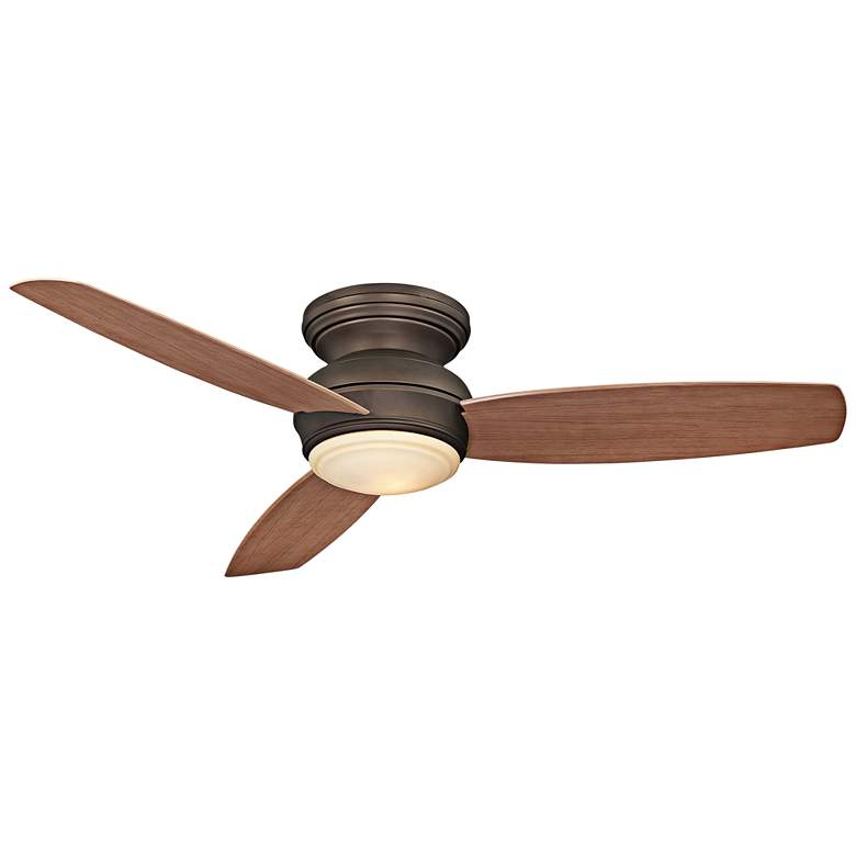 52&quot; Traditional Concept Bronze Flushmount LED Fan with Wall Control