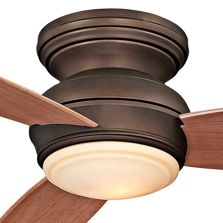 Image 3 52" Traditional Concept Bronze Flushmount LED Fan with Wall Control more views