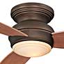 52" Traditional Concept Bronze Flushmount LED Fan with Wall Control