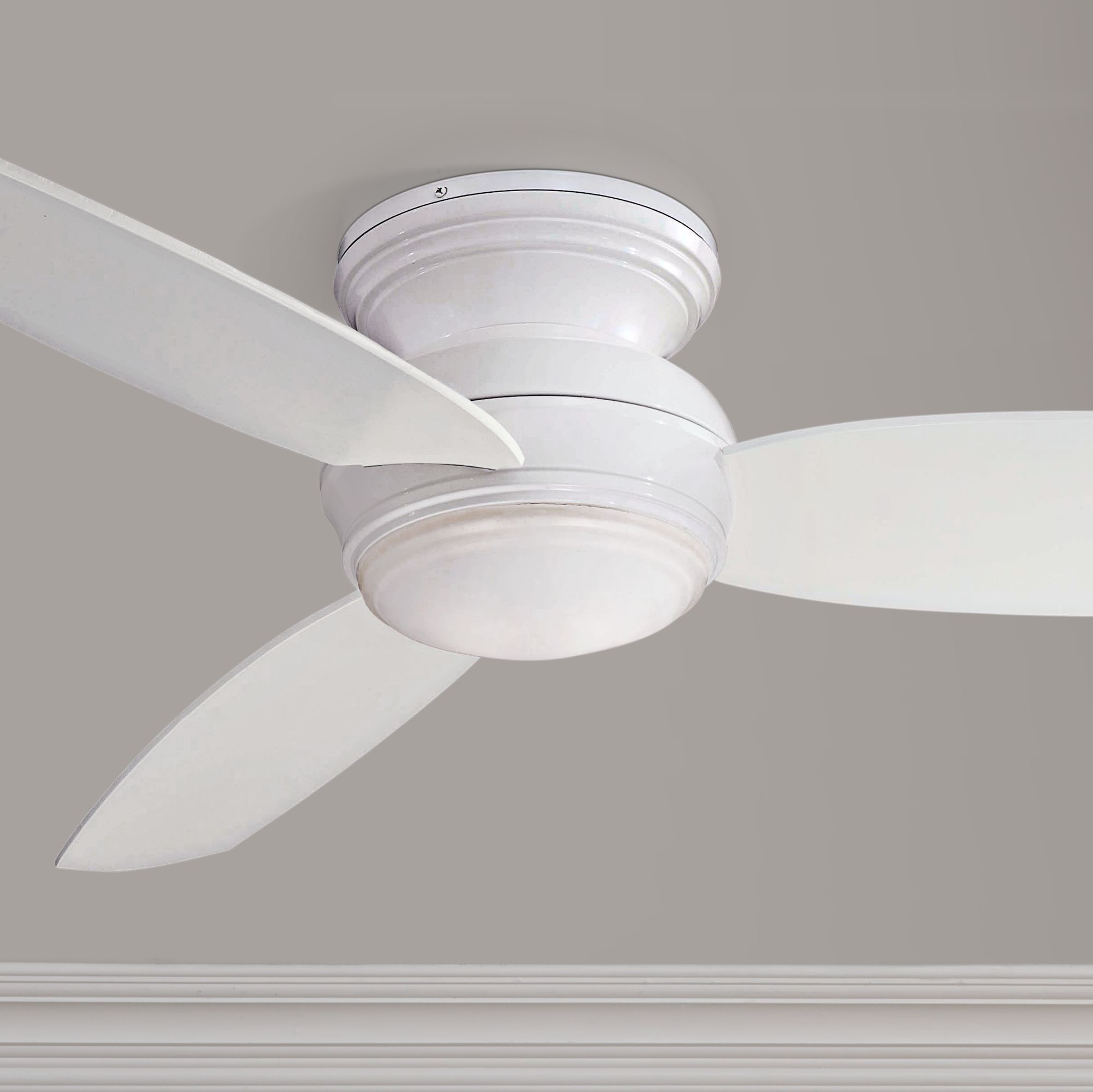 white flush mount ceiling light fan