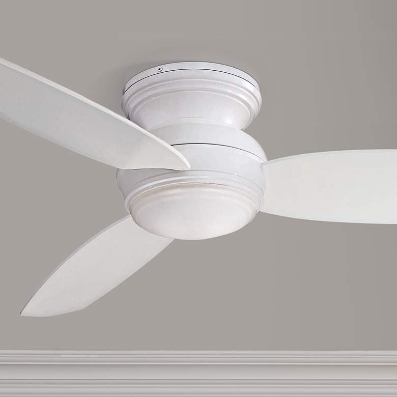 52&quot; Traditional Concept White Wet Flushmount Fan with Wall Control