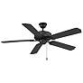 1_52" Traditional Matte Black Ceiling Fan with Black Blades