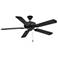 52" Traditional Matte Black Ceiling Fan with Black Blades