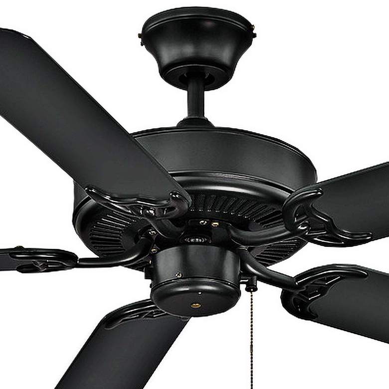 Image 2 52" Traditional Matte Black Ceiling Fan with Black Blades more views