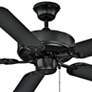 2_52" Traditional Matte Black Ceiling Fan with Black Blades more views