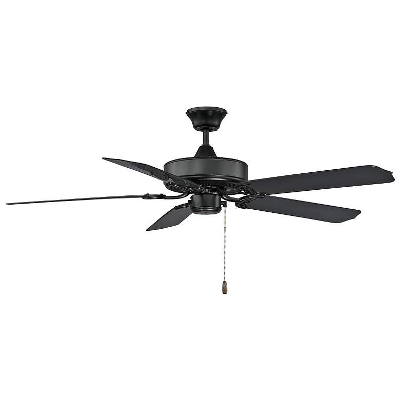 Image 3 52" Traditional Matte Black Ceiling Fan with Black Blades more views