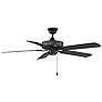 3_52" Traditional Matte Black Ceiling Fan with Black Blades more views