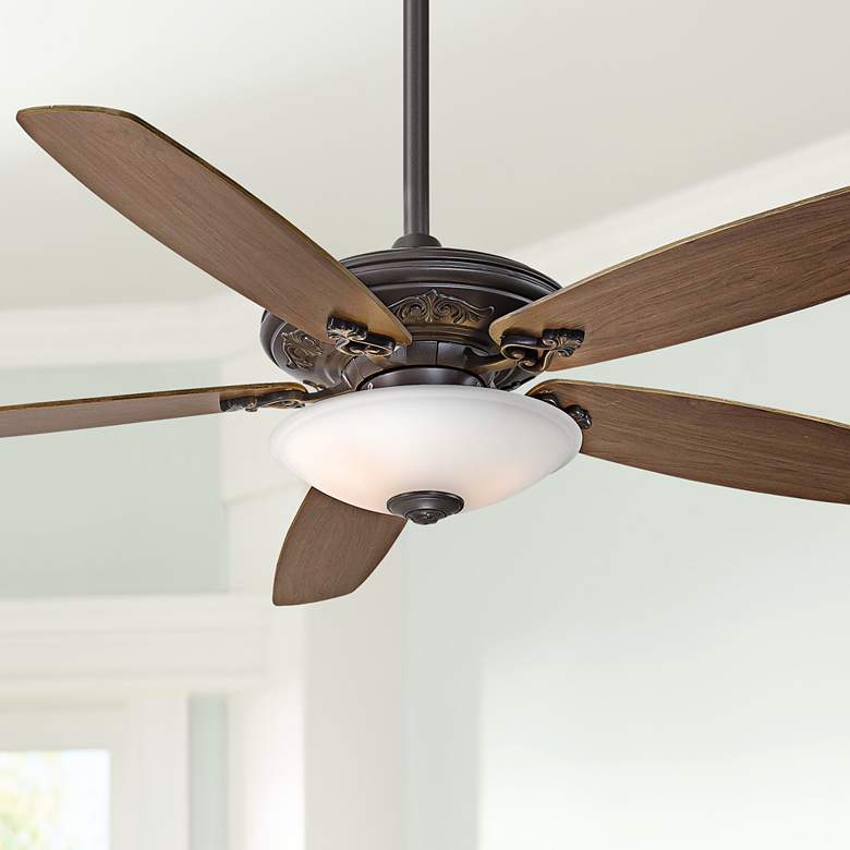 Image 1 52 inch Traditional Mojo White Glass - Bronze Ceiling Fan