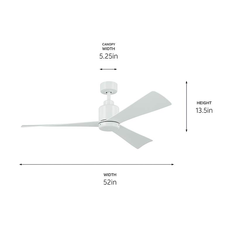 Image 6 52 Inch True Ceiling Fan in White with White Blades more views