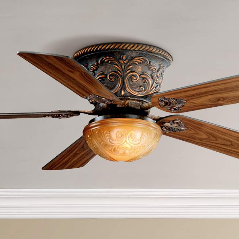 Image 1 52" Vaxcel Corazon Aged Bronze Hugger Ceiling Fan