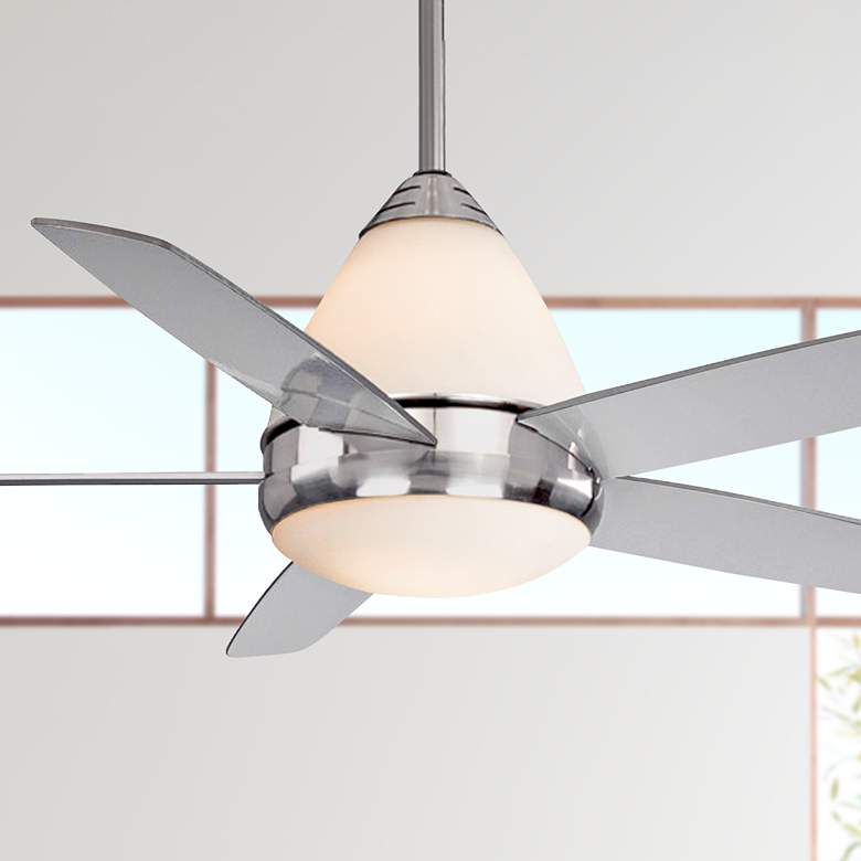 Image 1 52" Vaxcel Fresco II Satin Nickel Finish Ceiling Fan