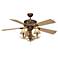 52" Vaxcel Log Cabin Ceiling Fan with Antler 3-Light Kit