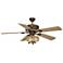 52" Vaxcel Log Cabin Ceiling Fan with Antler Bowl Light Kit