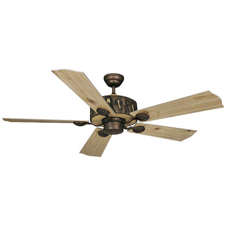 Image 2 52" Vaxcel Log Cabin Weathered Patina Rustic Pull Chain Ceiling Fan